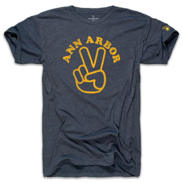 Straight Outta Ann Arbor Michigan Triblend Short Sleeve T Shirt - Vintage Navy