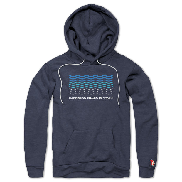 HAPPINESS COMES IN WAVES ALL SEASON HOODIE (UNISEX)