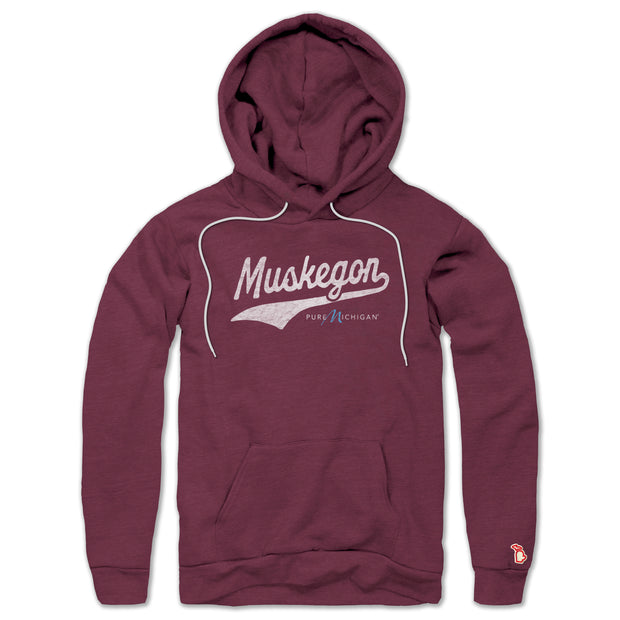 PURE MICHIGAN - MUSKEGON SCRIPT ALL SEASON HOODIE (UNISEX)