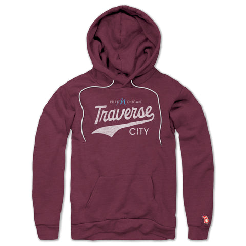 PURE MICHIGAN - TRAVERSE CITY SCRIPT ALL SEASON HOODIE (UNISEX)