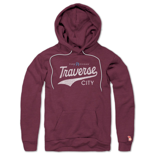 PURE MICHIGAN - TRAVERSE CITY SCRIPT ALL SEASON HOODIE (UNISEX)