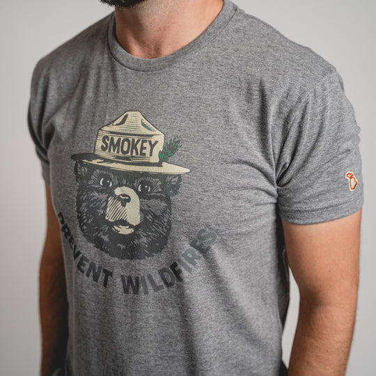 Smokey Bear Portrait T-Shirt - Heather Blue Official Design - View #6