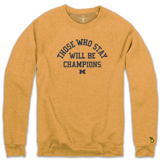 UofM - THOSE WHO STAY M FLEECE SWEATSHIRT (UNISEX)