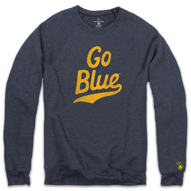 UofM - GO BLUE SCRIPT FLEECE SWEATSHIRT (UNISEX)